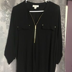 Calvin Klein zip up blouse
